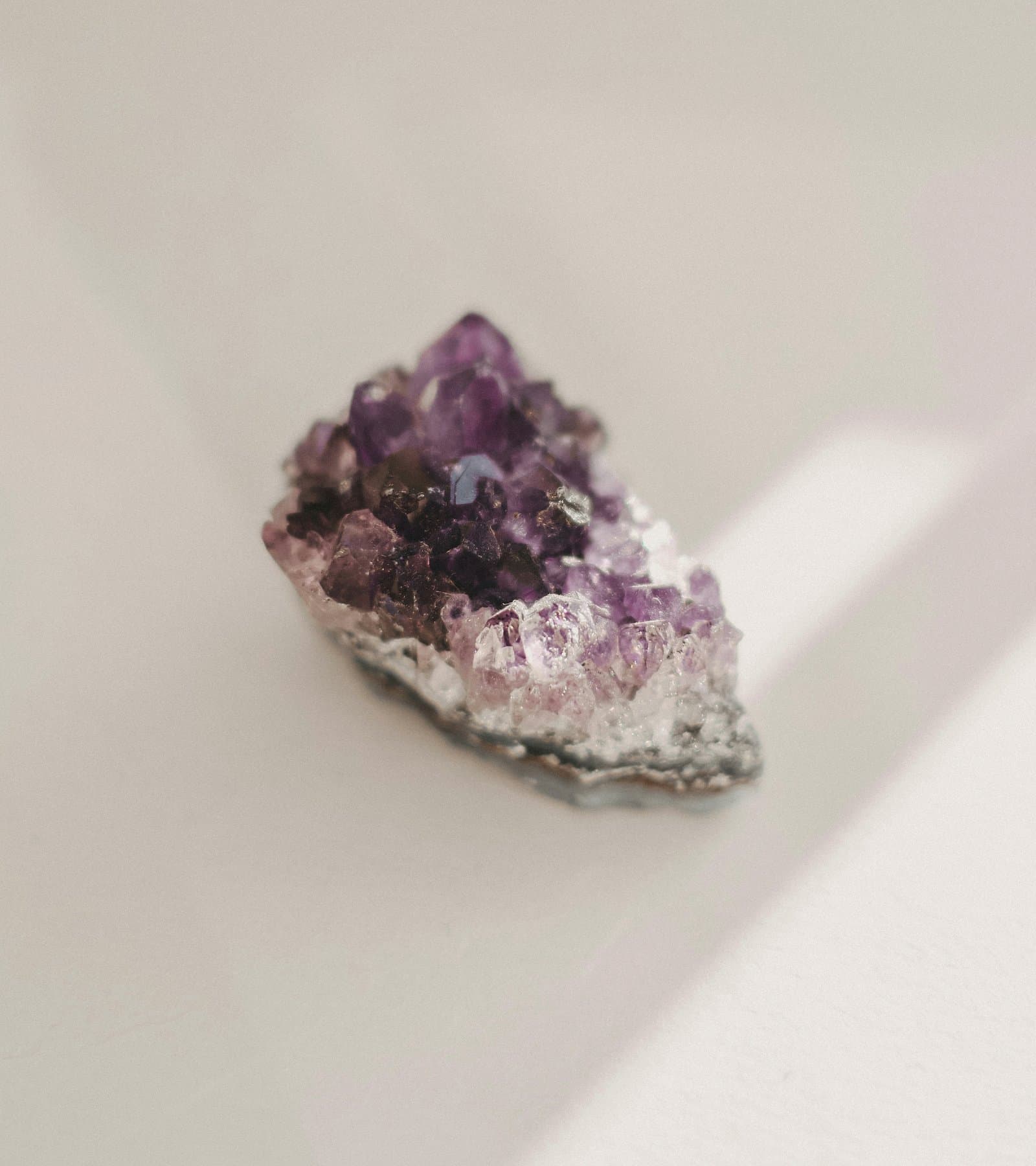Raw amethyst still life