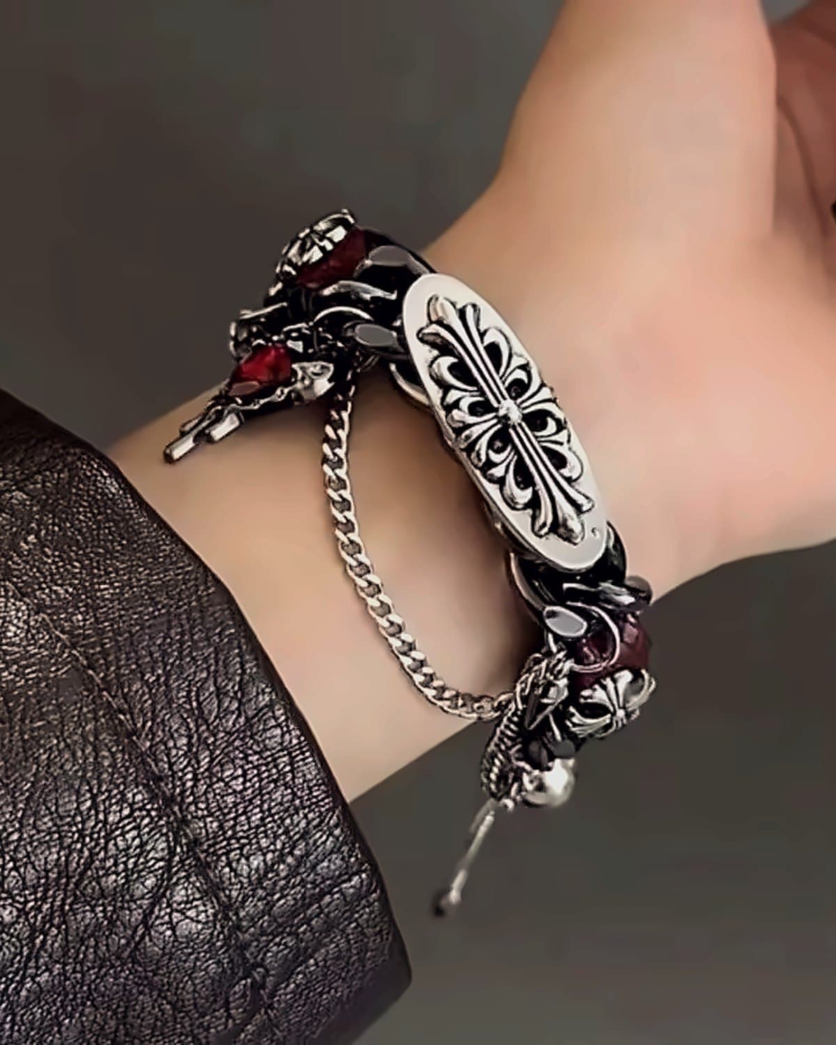 Reliquary Chain Bracelet, worn